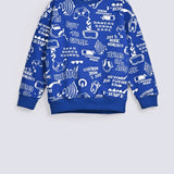 BOYS DROP SHOULDER ROTARY PRINT SWEAT SHIRT