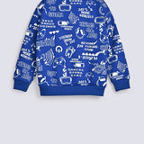 BOYS DROP SHOULDER ROTARY PRINT SWEAT SHIRT