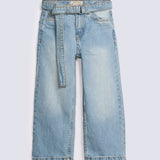 GIRLS WIDE LEG DENIM WITH BELT