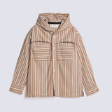 BOYS STRIPED HOODED SHIRT
