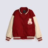 GIRLS CONTRAST SLEEVE VARSITY JACKET