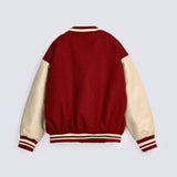 GIRLS CONTRAST SLEEVE VARSITY JACKET