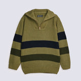 BOYS SHORT MOCK STRIPED SWEATER