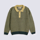 BOYS STRIPED POLO KNIT SWEATER