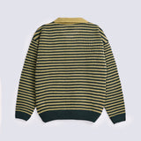 BOYS STRIPED POLO KNIT SWEATER
