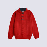 BOYS CABLE KNIT SHORT PLACKET SWEATER