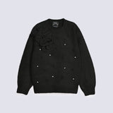 GIRLS TULLE FLORAL KNIT SWEATER