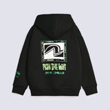 BOYS DROP SHOULDER PRINTED HOODED TOP