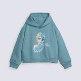 GIRLS ELSA PRINTED HOODED TOP