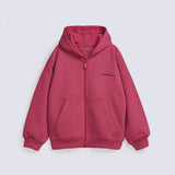 GIRLS BASIC ZIPPED HOODED TOP