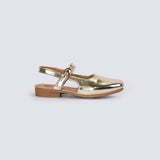GIRLS METALLIC BALLET FLATS