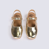 GIRLS METALLIC BALLET FLATS