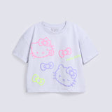 GIRLS HELLO KITTY PRINTED T SHIRT