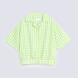 GIRLS CHECKERED SHIRT WITH ELASTICATED