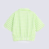 GIRLS CHECKERED SHIRT WITH ELASTICATED