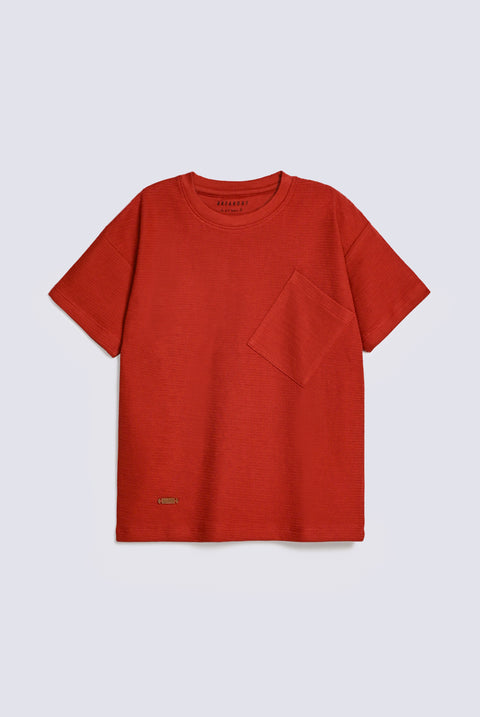 BOYS POCKET DETAIL TEXTURED TEE