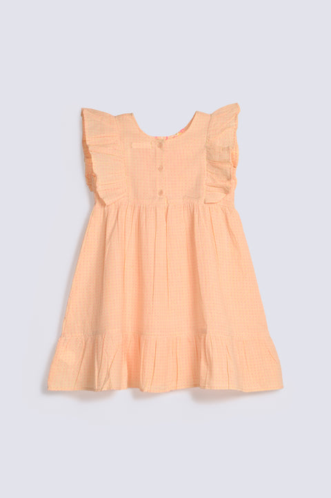 GIRLS EMBROIDERED DRESS WITH FRILL