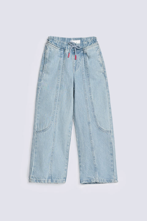 GIRLS LOOSE FIT PANELED DENIM