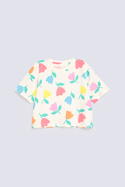 GIRLS FLORAL PRINTED T-SHIRT