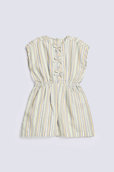 GIRLS STRIPED JUMPSUIT WITH BOW DETAIL