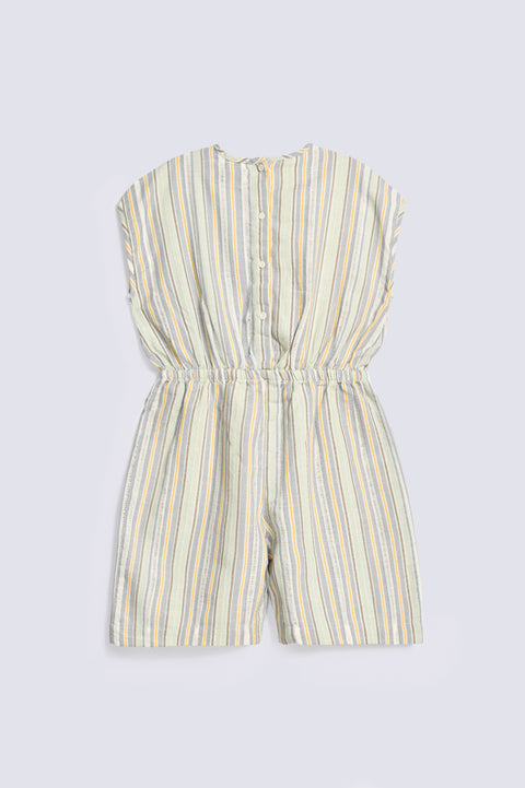 GIRLS STRIPED JUMPSUIT WITH BOW DETAIL