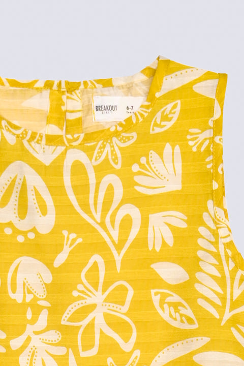 GIRLS FLORAL PRINTED SLEEVELESS TOP