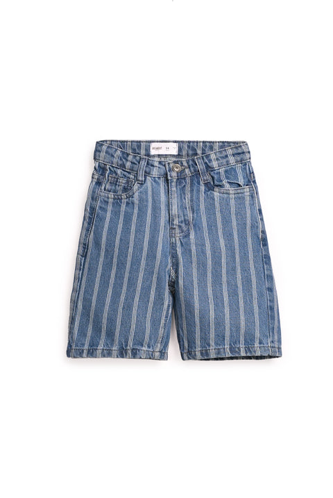 BOYS REGULAR FIT STRIPED DENIM SHORTS