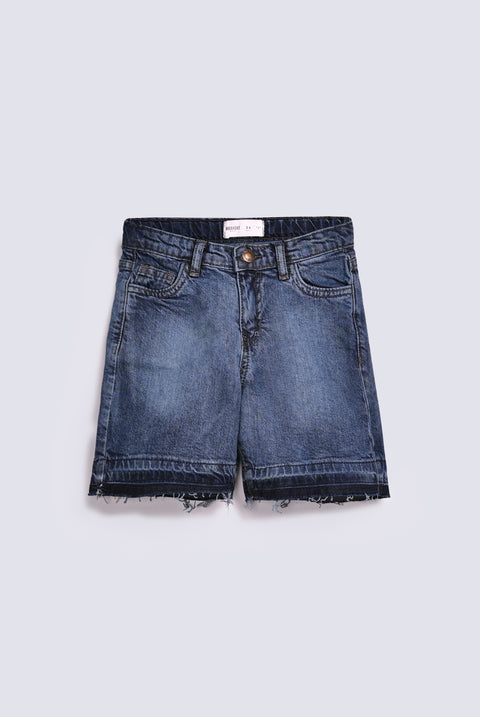 BOYS HEM DETAIL DENIM SHORTS