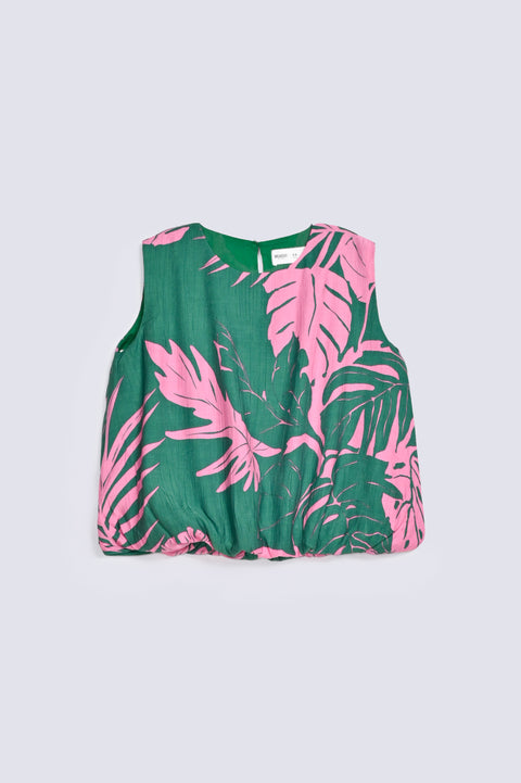 GIRLS PRINTED BUBBLE TOP