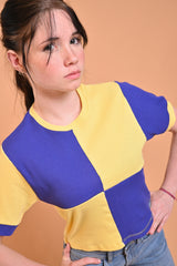 CROPPED COLOR BLOCKING TEE
