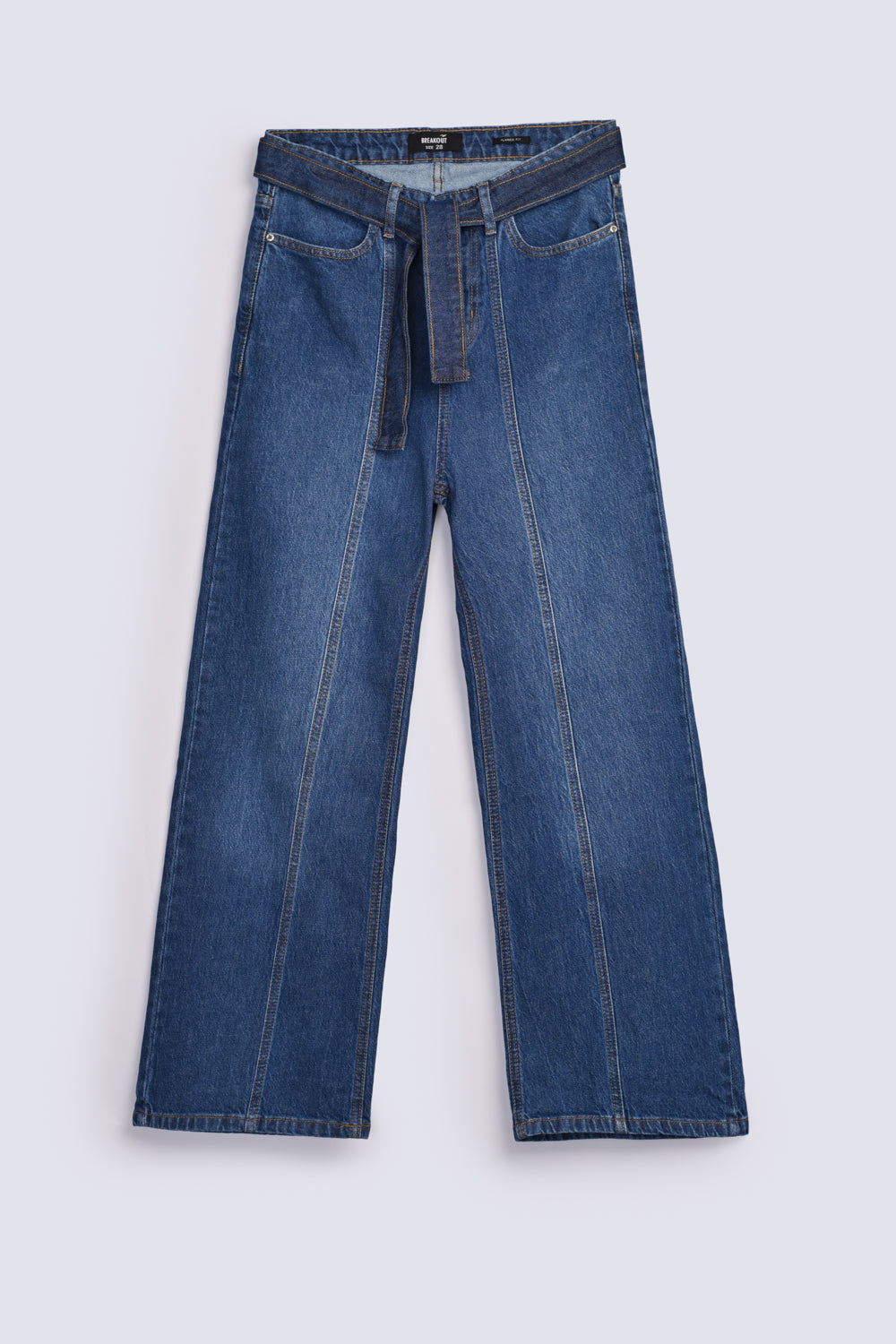 FLARED JEANS WITH BELT DETAIL