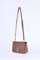 SADDLE CROSSBODY BAG WITH BUCKLE DETAIL