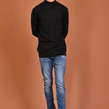 CASHMERE FEEL HIGH NECK SWEATER