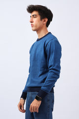 ROUND NECK TWO TONE SWEATER