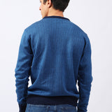 ROUND NECK TWO TONE SWEATER