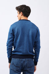 ROUND NECK TWO TONE SWEATER