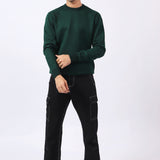 ROUND NECK TWO TONE SWEATER