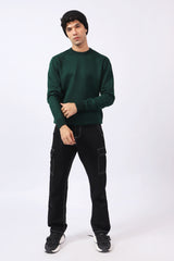 ROUND NECK TWO TONE SWEATER