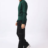 ROUND NECK TWO TONE SWEATER