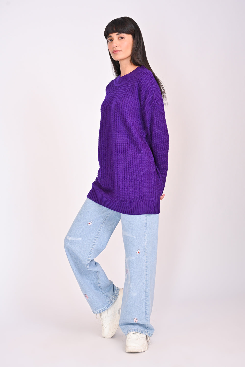 RELAXED FIT MOCK NECK SWEATER