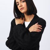 TEXTURED SWEATER WITH BLOUSED SLEEVES