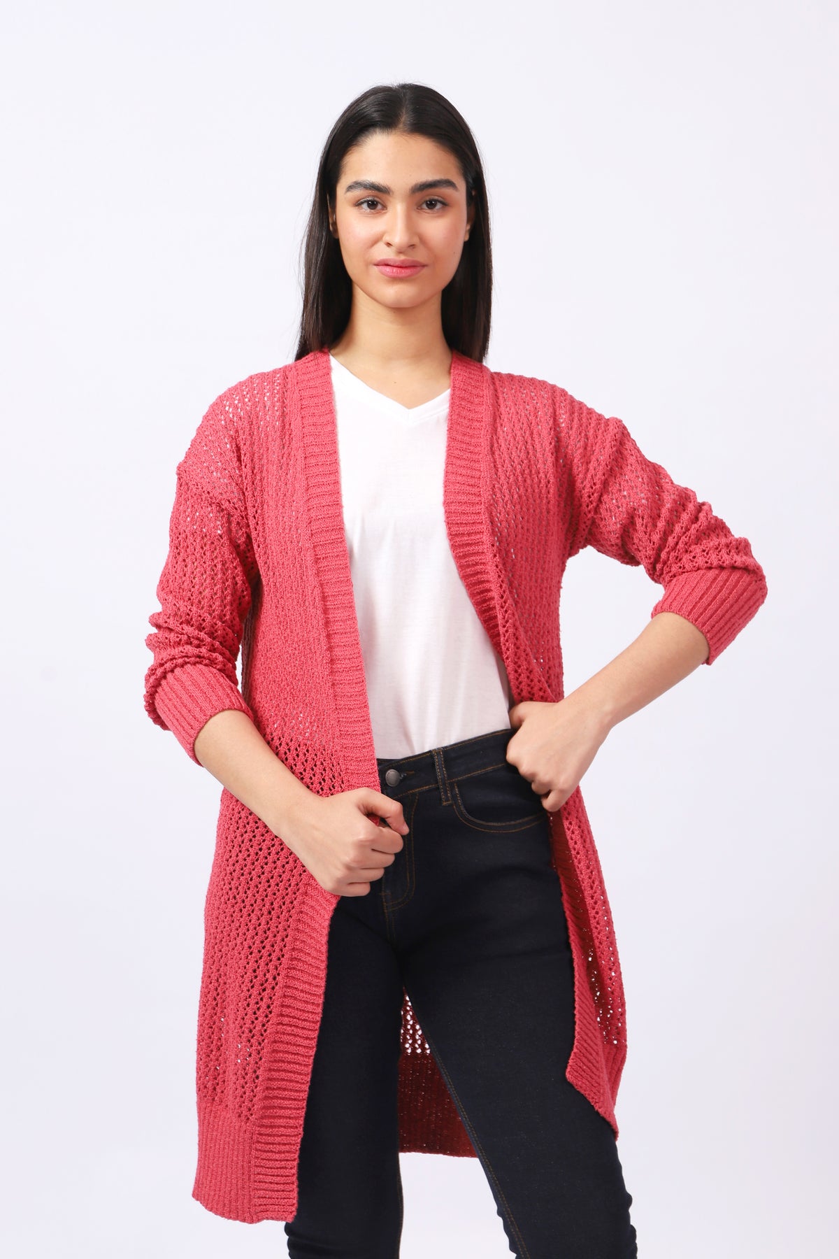 TEXTURED CROCHET CARDIGAN