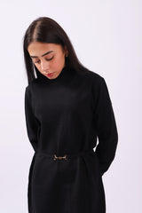 SWEATER DRESS WITH BUCKLE BELT