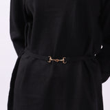 SWEATER DRESS WITH BUCKLE BELT