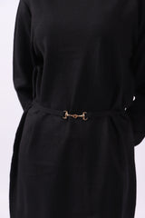 SWEATER DRESS WITH BUCKLE BELT