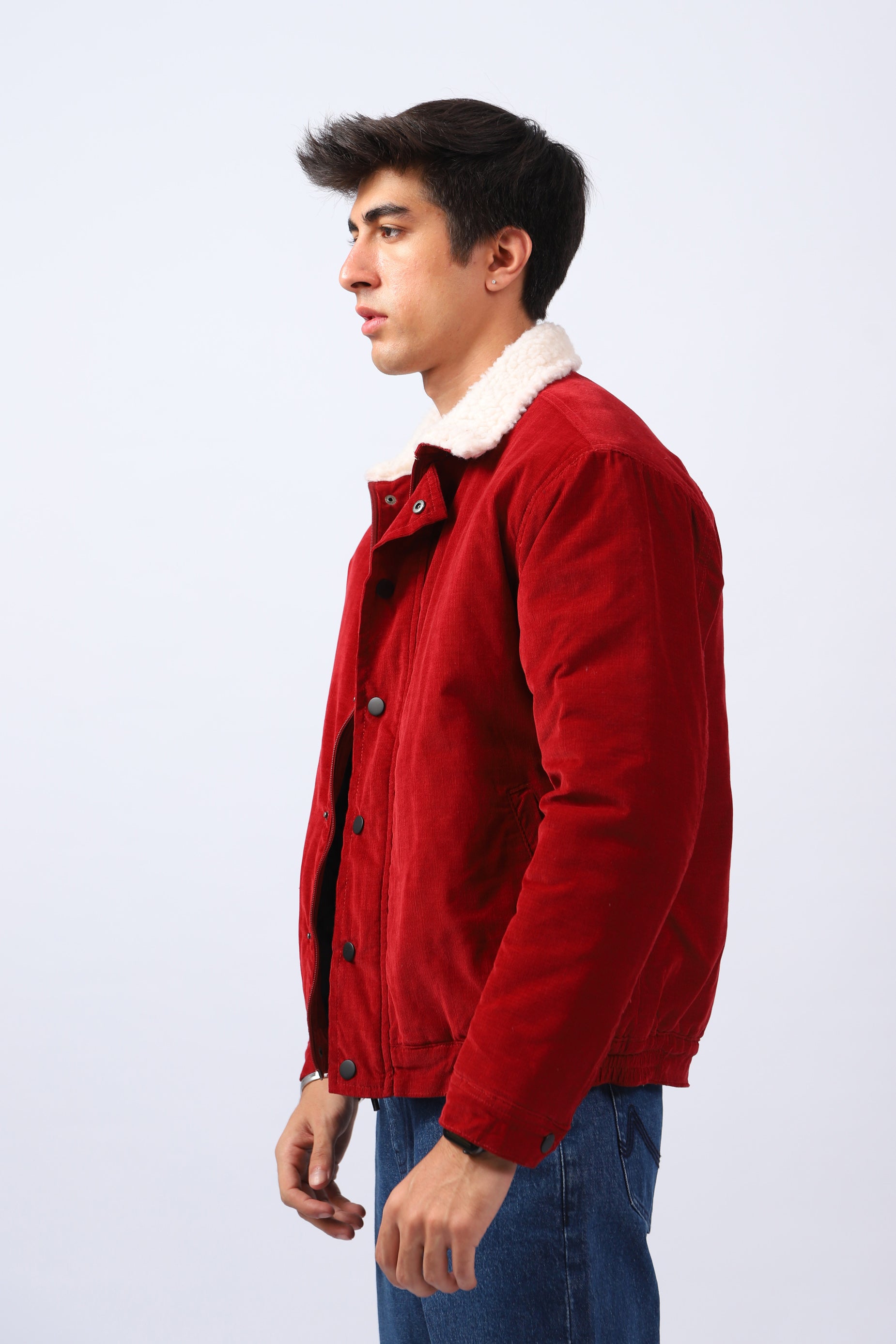 Red shearling corduroy on sale jacket