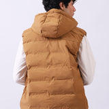 PUFFER GILET WITH HOOD