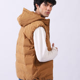 PUFFER GILET WITH HOOD