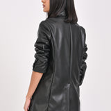 FAUX LEATHER BLAZER