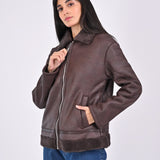 JACKET WITH FUR NOTCH COLLAR